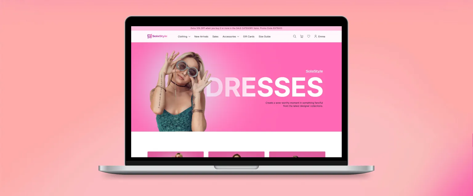 SolaStyle eCommerce website